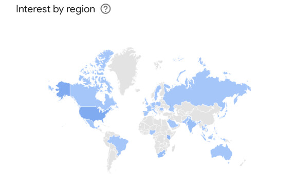 Interest in various technology topics may strongly differ from country to country